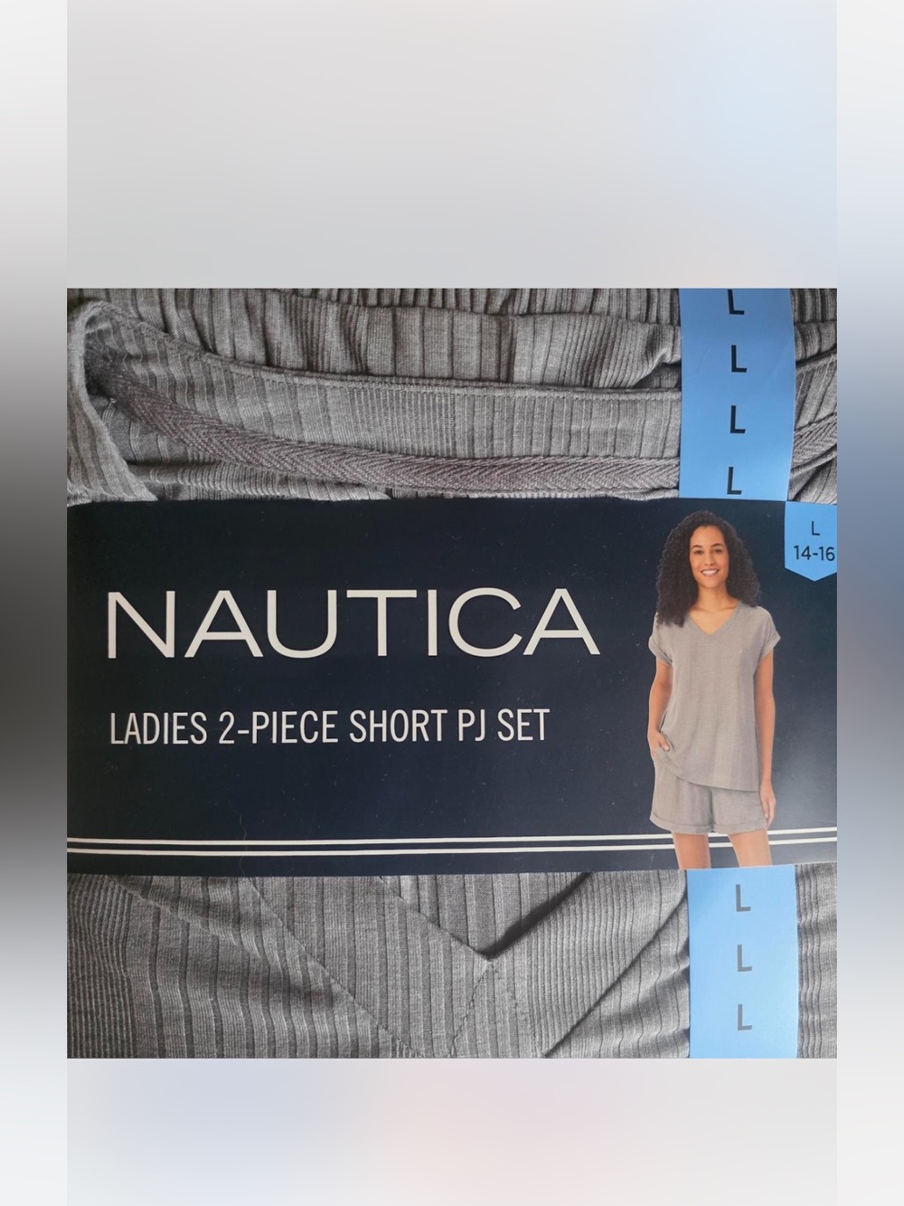 Nautica Women's Ribbed Short Pajama Set - Gray